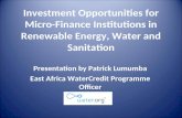 AMERMS Workshop 8: Microfinance for a Sustainable Environment (PPT by Patrick Lumumba)