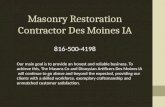 Masonry Restoration Contractor Des Moines IA 816-500-4198