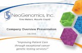 NeoGenomics Company Overview Presentation | 07-27-2015
