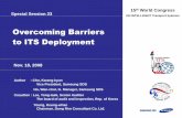 Overcoming barriers to its deployment its world cong.2008