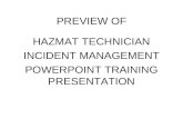 PREVIEW OF HAZMAT TECHNICIAN INCIDENT MANAGEMENT POWERPOINT TRAINING PRESENTATION