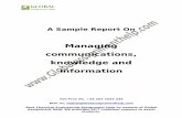 Sample Report on Managing communications, knowledge and information BY Expert Writers