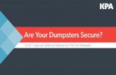 Are you dumpsters secure? Special Edition for CNCDA - January 18, 2017