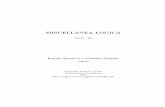 Miscellanea Logica, volume III, Kamila Bendova and Vitezslav ...