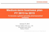 Medium-term business plan FY 2013 to 2015