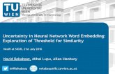 Uncertainty in Neural Network Word Embedding: Exploration of Threshold for Similarity