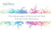 The Advantages of Mining Full-Text Articles Over Abstracts
