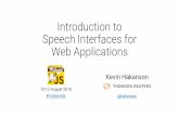 Introduction to Speech Interfaces for Web Applications