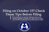 Filing on October 15? Check These Tips Before Filing