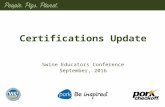 Pork Industry Certifications Update