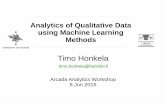 Timo Honkela: Analysis of Qualitative Data using Machine Learning Methods