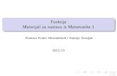Funkcije Materijali za nastavu iz Matematike 1