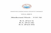 Hindustani Music - VOCAL B.A. (Part I) B.A. (Part II) B.A. (Part III)