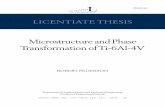 Microstructure and phase transformation of Ti-6Al-4V