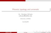 Phonetic typology and universals