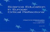 Science Education in Europe: Critical Reflections