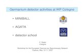 • MINIBALL • AGATA • detector school Germanium detector activities ...