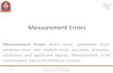 Measurement errors, Statistical Analysis, Uncertainty