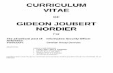 CV and Attachements of Gideon J Nordier