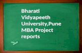 Bharati Vidyapeeth University,Pune MBA Project reports
