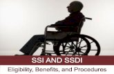 SSI and SSDI - Eligibility, Benefits, and Procedures