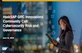 #askSAP GRC Innovations Community Call: Cybersecurity Risk and Governance