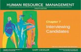 Interviewing Candidates, Recruitment and Placement  Dessler HRM 12e ppt_07