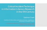 CIT in information literacy, ECIL 2016, Sabina Cisek