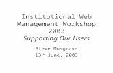 IWMW 2003: C1 Vertical Learning Environment to Community Portal