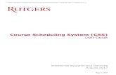 Course Scheduling System User Guide - Rutgers