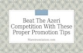 Beat The Azeri Competition With These Proper Promotion Tips