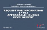 Affordable Housing Development Request for Information