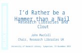 Warwick Library Symposium | John MacColl, St Andrews and RLUK