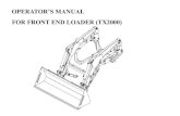 OPERATOR'S MANUAL FOR FRONT END LOADER (TX2000)