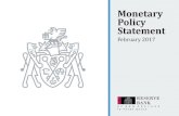 Monetary Policy Statement 9 February 2017