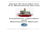Series 92 Actuator For A/C Modulating Service Installation ...