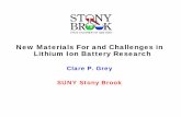New Materials For and Challenges in Lithium Ion Battery Research