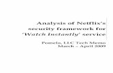 Analysis of Netflix's security framework for 'Watch Instantly' service