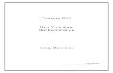 February 2013 New York State Bar Examination Essay Questions