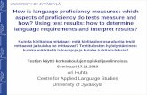 How is language proficiency measured: which aspects of proficiency ...