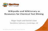 CINF 18: Wikipedia and Wiktionary as resources for chemical text mining