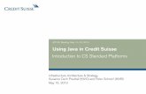 Using Java in Credit Suisse