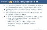 Finalize Proposal for Submission in eRPM