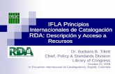 IFLA Principios Internacionales de Catalogación RDA: Descripción y ...