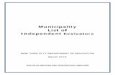 Municipality List of Independent Evaluators