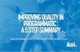 Improving Quality in Programmatic: A 5-Step Summary - Digiday Programmatic Rome, 11/11/15