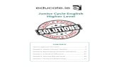 Junior Cycle English Higher Level