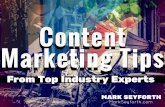 Content Marketing Tips From Industry Experts | Mark Seyforth