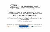 Summary of Case Law Review on Mental Health in the Workplace