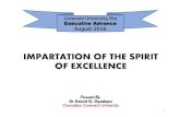 IMPARTATION OF THE SPIRIT OF EXCELLENCE